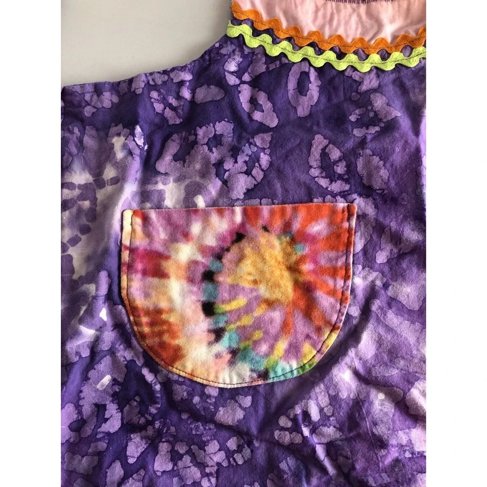 Hand Crafted Cat Apron For A Child Small Tie Dye‎ Kitty Apron 18